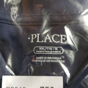 Boys navy blue short sleeve polo XXL